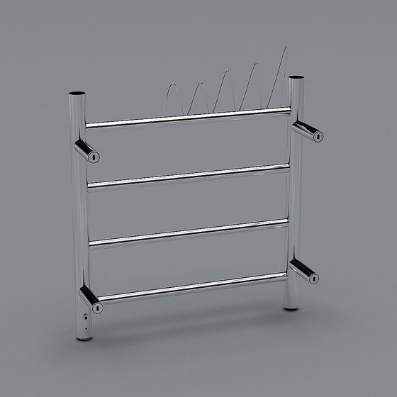Elegant Metal Coat Rack 3D model for Modern Spaces