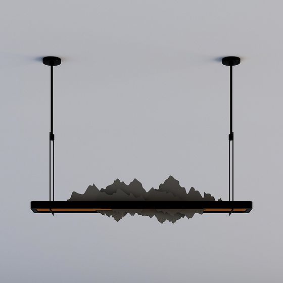 Stylish Mountain Pendant Light 3D model