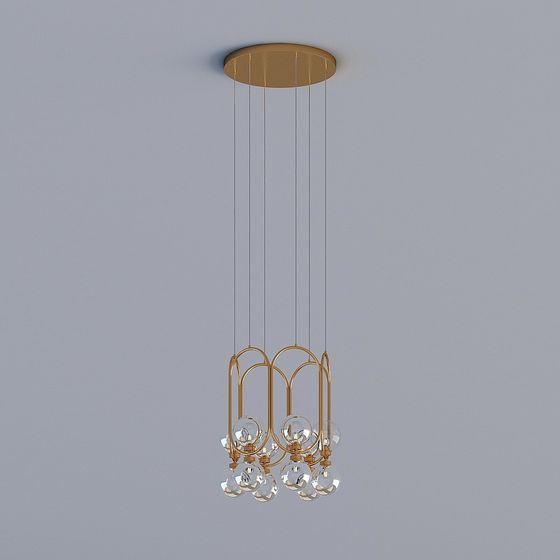 Stylish Crystal Pendant Light 3D model for Contemporary Spaces