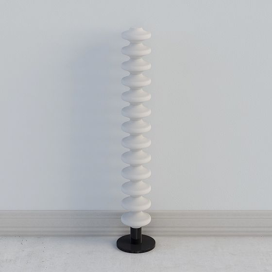 Sleek White Spiral Floor Lamp 3D model
