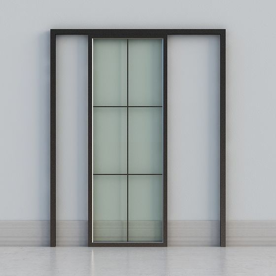 Elegant Low-Poly Glass Door 3D model