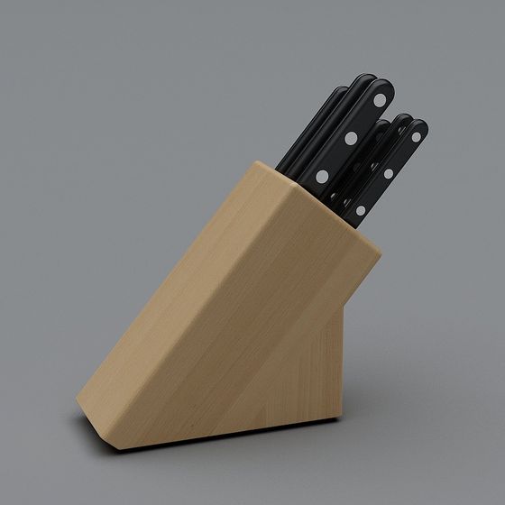 Knife Block 3D model - Modern Minimalist Design