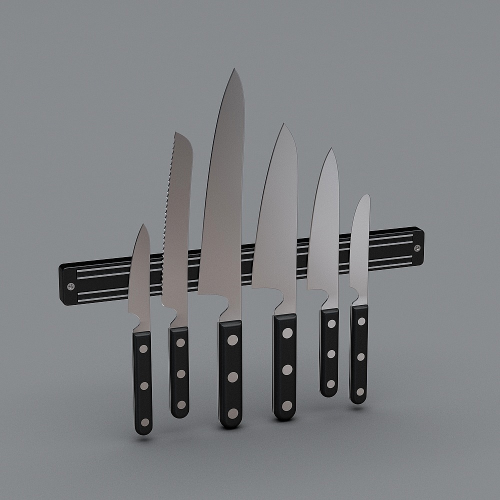 High-Detail Knife Set 3D model for Modern Kitchens