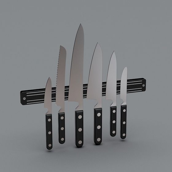 High-Detail Knife Set 3D model for Modern Kitchens