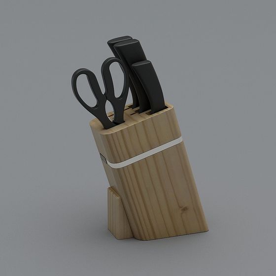 Wooden Knife Storage Box 3D model
