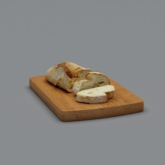 Earth Color Bread Cutting Board 3D Model