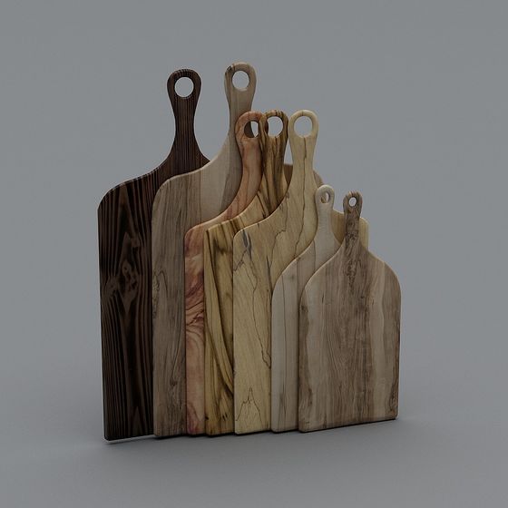 Premium Wooden Cutting Board 3D Model