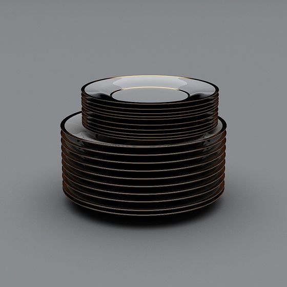 Elegant Stacked Dish 3D Model