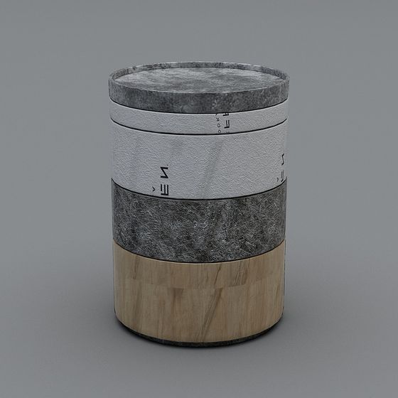 Layered Cylinder Low Poly 3D Model