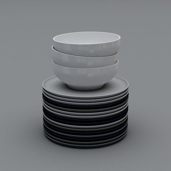 Stacked Bowl Set 3D model