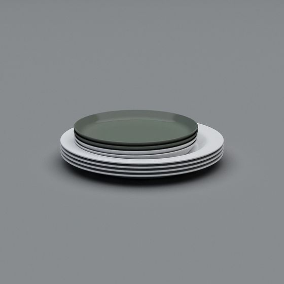 Minimalist Stack Plate Art 3D model