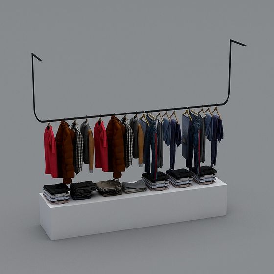 Stylish Clothing Display Rack 3D model