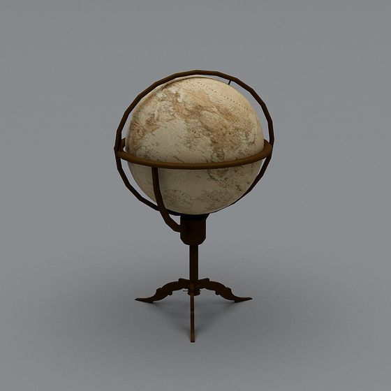 Timeless Vintage Globe 3D Model for Creative Use
