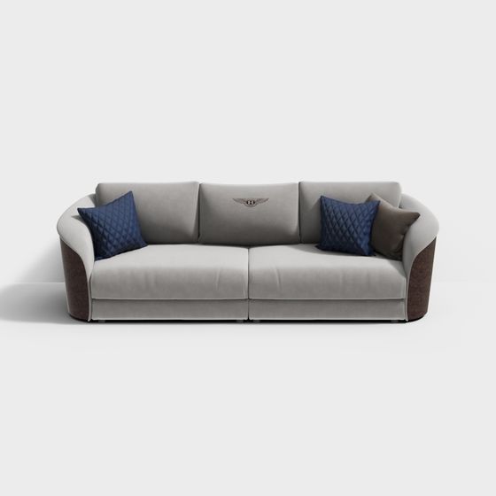 Contemporary Gray Sofa 3D model for Modern Interiors