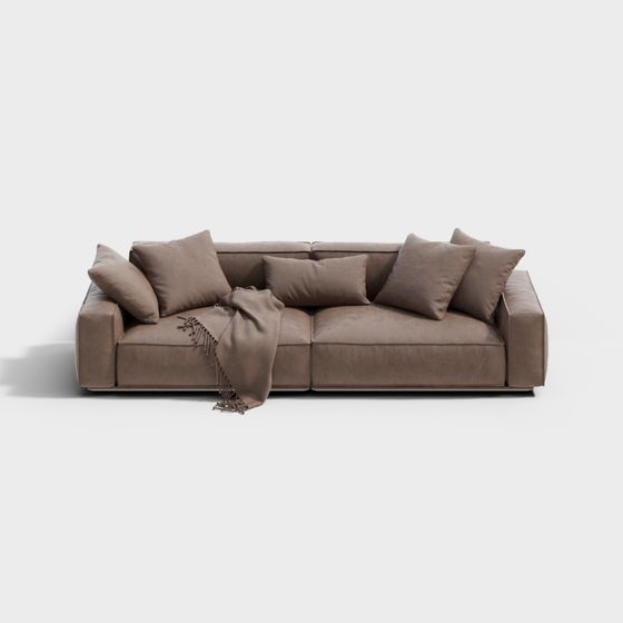 Elegant Low-Poly Sofa 3D model for Contemporary Spaces
