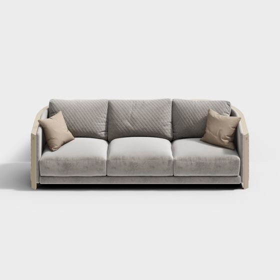 Elegant Low-Poly Sofa 3D model