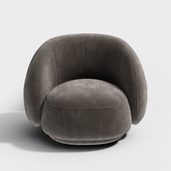 Earth Color Single Sofa 3D Model for Cozy Living Rooms