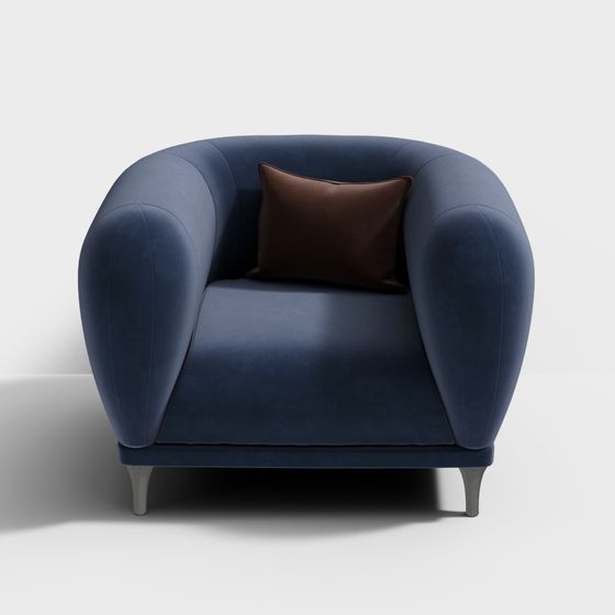 Luxurious Navy Blue Sofa 3D model