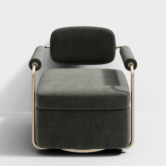 Urban Green Velvet Sofa 3D model for Contemporary Spaces