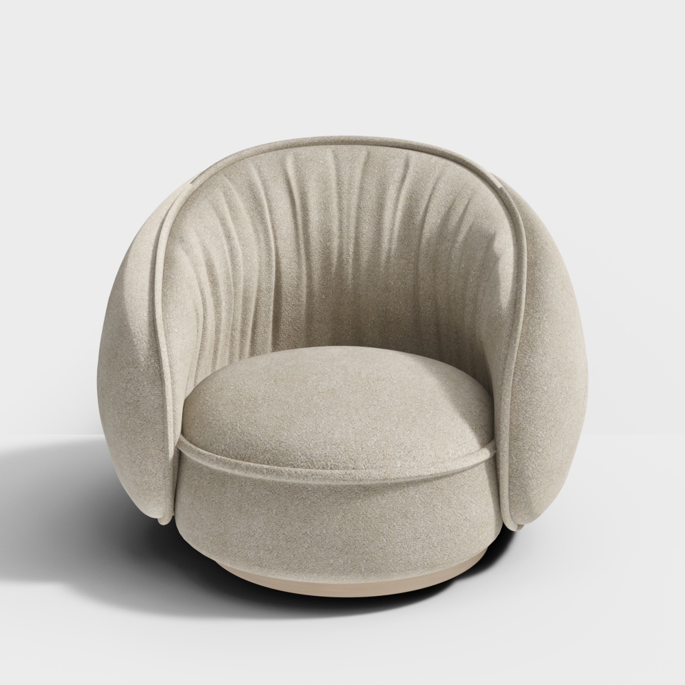 Round Armchair 3D Model for Modern Interiors