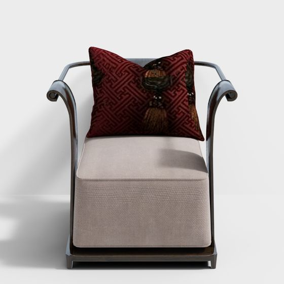 Elegant Low-Poly Armchair 3D model