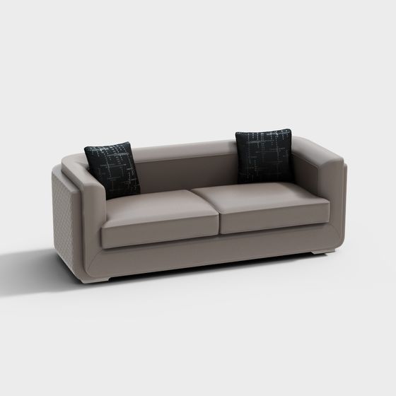 Elegant Low-Poly Sofa 3D model