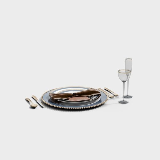 Elegant Tableware 3D Model for Modern Aesthetics