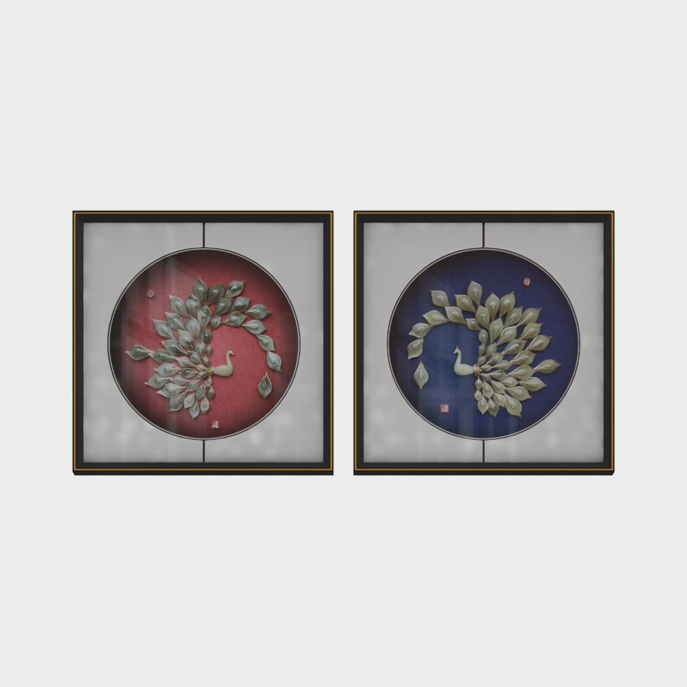 Jane -  jade carving - living room decoration painting - beautiful in pairs