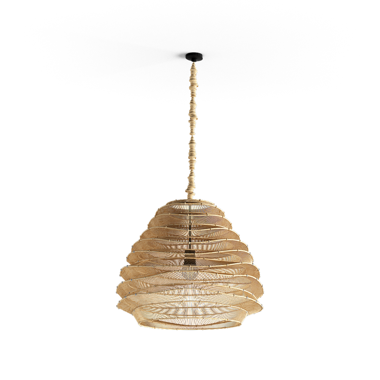 Artistic Low Poly Bamboo Pendant Light 3D model