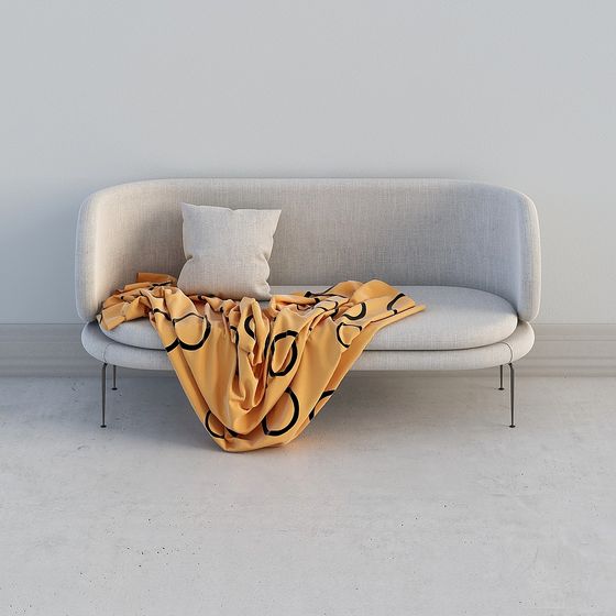 Modern Minimalist Low-Polygon Sofa 3D model
