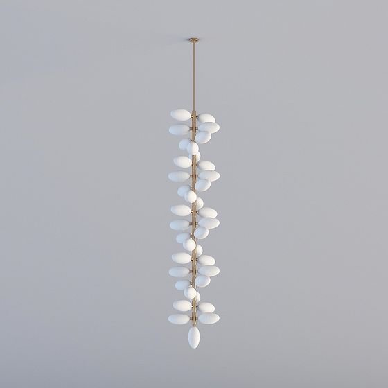 Elegant Low Polygon Chandelier 3D model for Modern Interiors