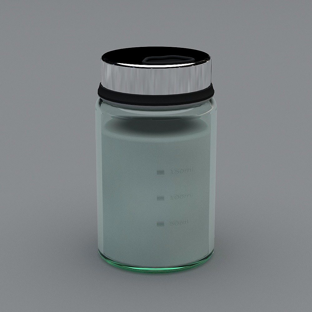 Stylish Glass Water Bottle 3D model