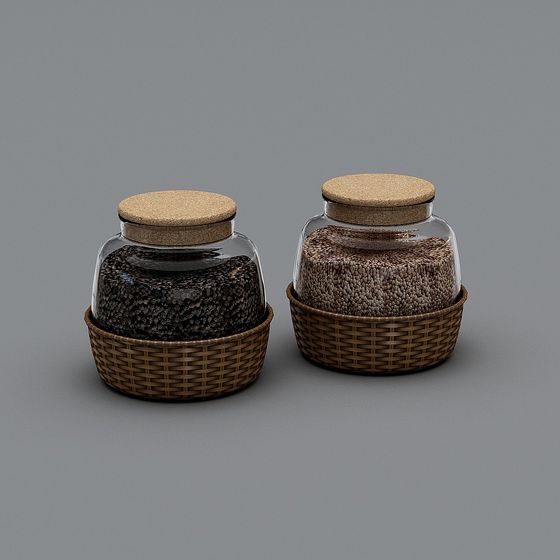 Elegant Glass Storage Jar 3D model for Modern Interiors