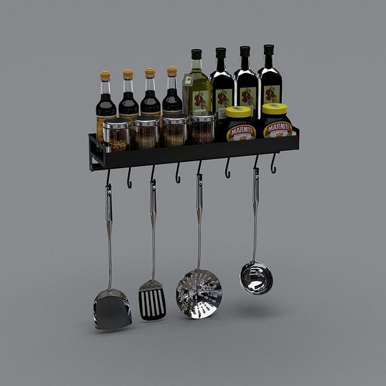 Low-Poly Spice Rack 3D Model for Kitchen Designs