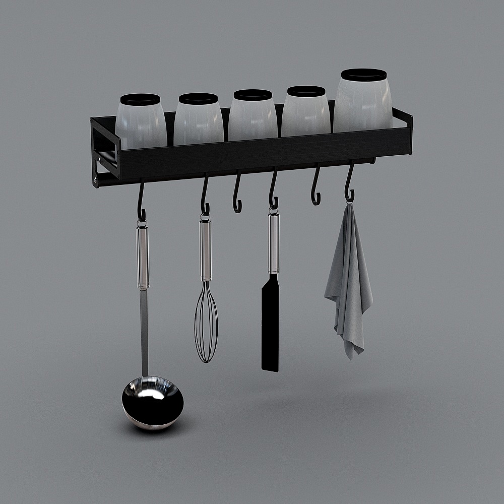 Modern Minimalist Kitchen Rack 3D model
