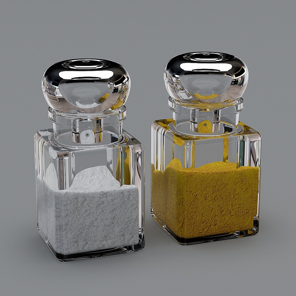 Elegant Salt and Butter Jar 3D model for Kitchen