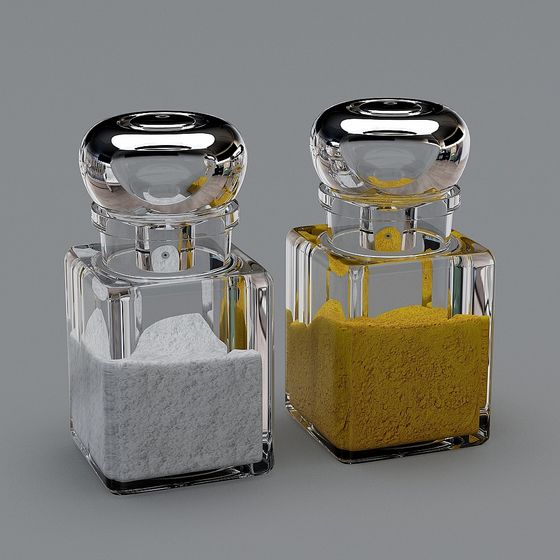 Elegant Salt and Butter Jar 3D model for Kitchen