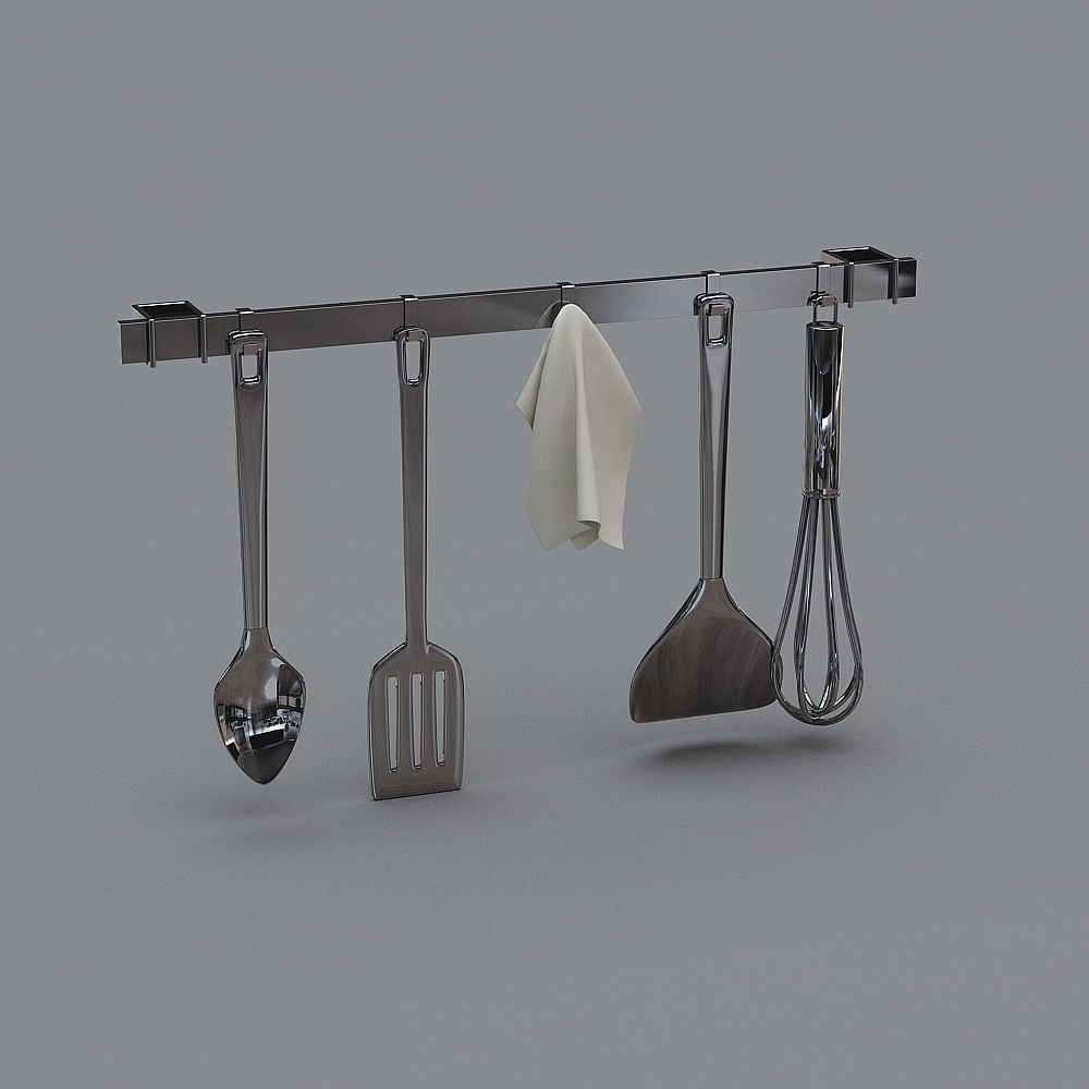 Stylish Hanging Kitchen Utensil Rack 3D model