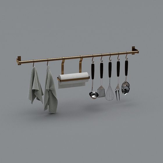 Elegant Kitchen Corner Hanging Rack 3D model