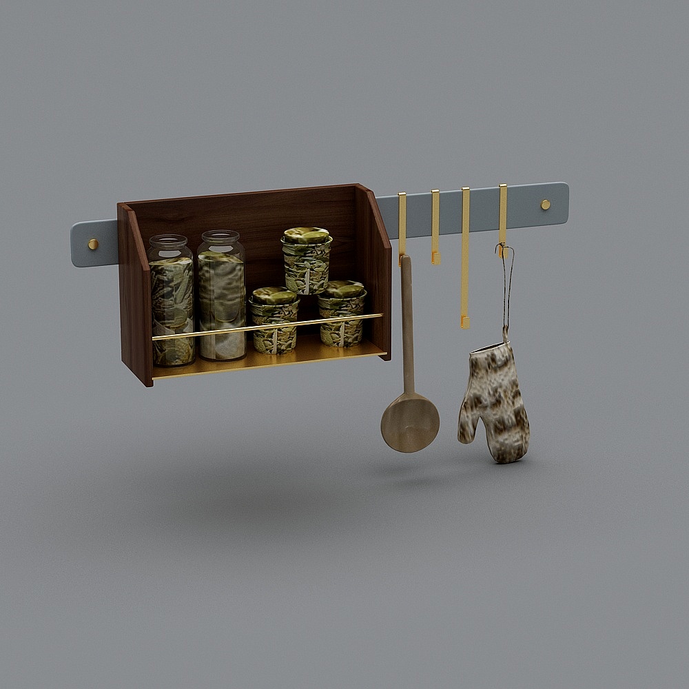 Kitchen Wall-Mounted Storage Shelf 3D model