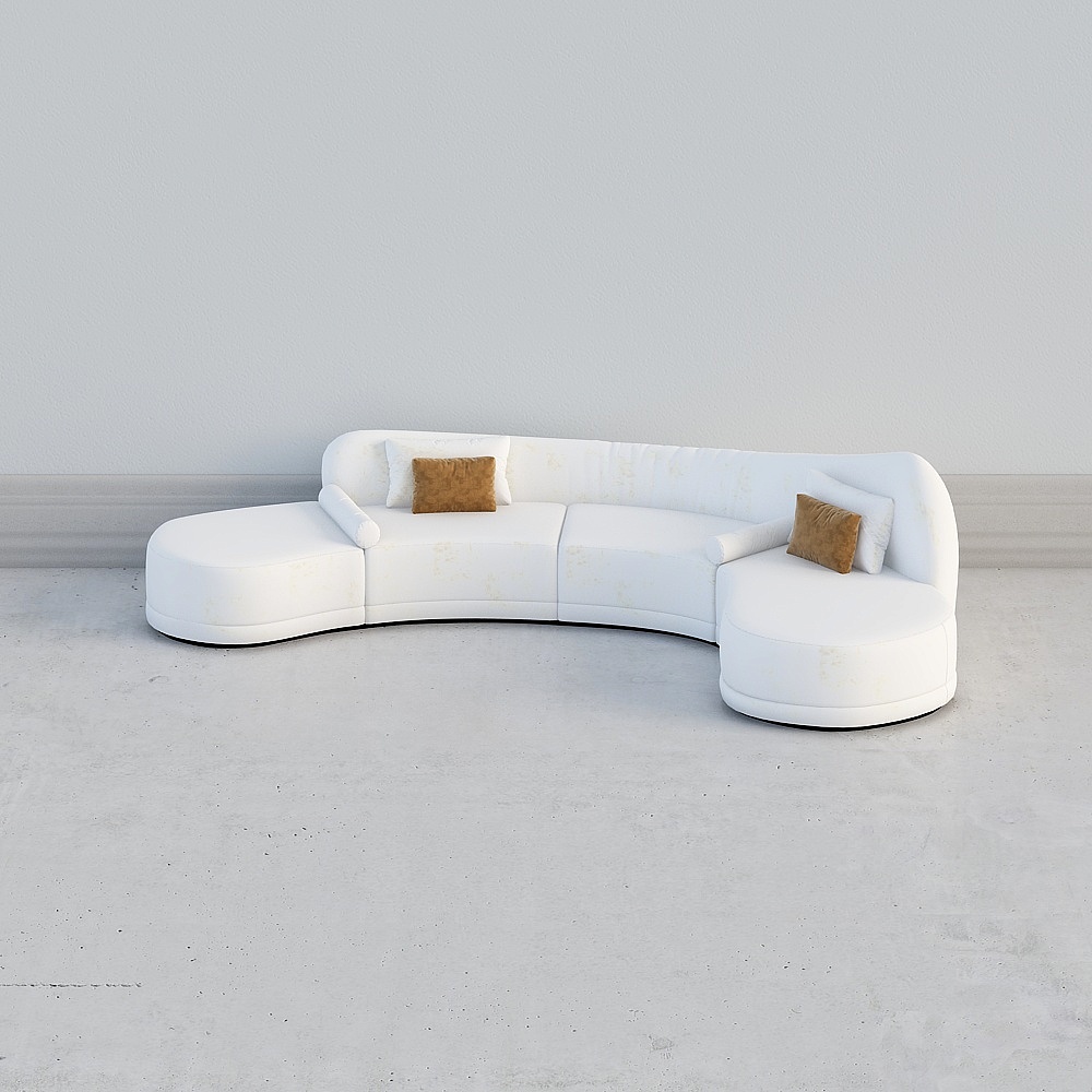 Industrial LOFT sofa coffee table combination 3D model - multiplayer sofa