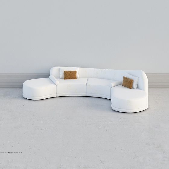 Stylish Modern Minimalist Sofa 3D model for Contemporary Spaces