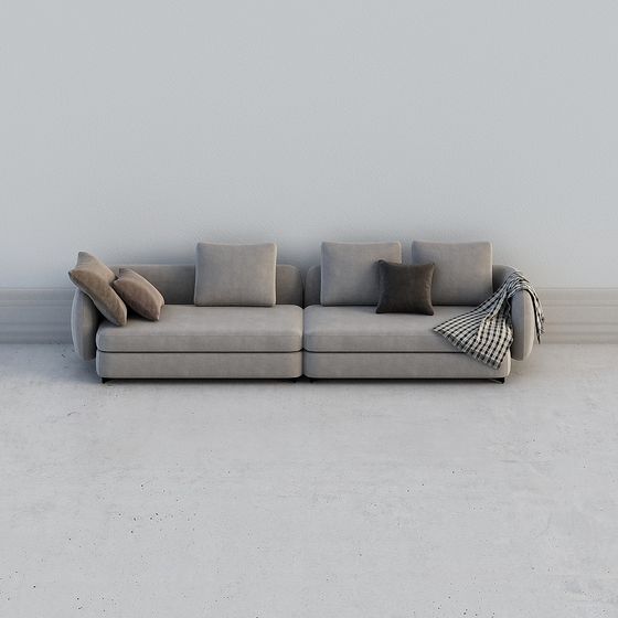 Poliform I-Shape Sofa 3D Model in Contemporary Colors