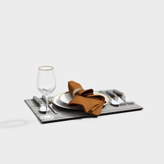 Elegant Tableware 3D model for Modern Aesthetics