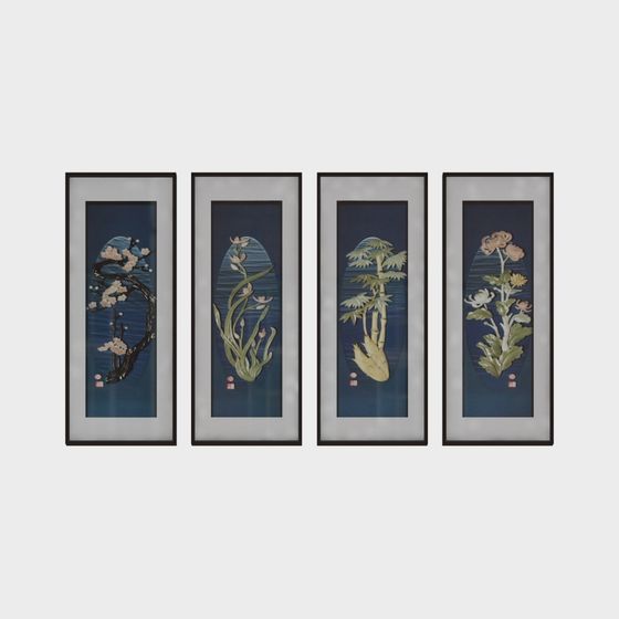 Delicate Floral 3D Model Frames for Creative Spaces