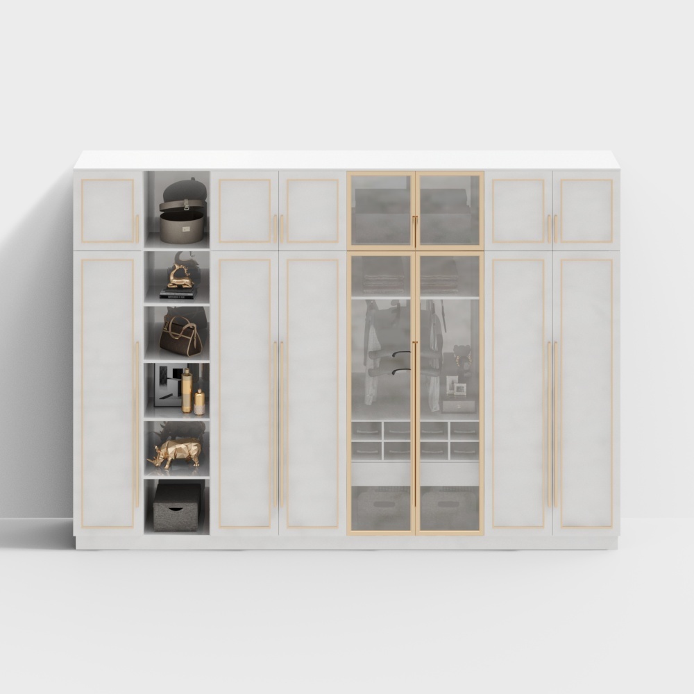 Stylish Wardrobe 3D model for Modern Homes