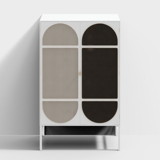 Curved Door Cabinet 3D model