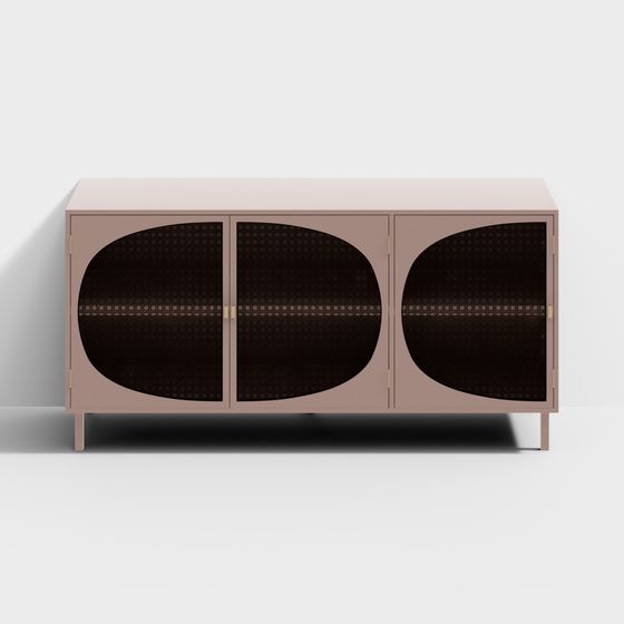 Elegant Curved Cabinet 3D model
