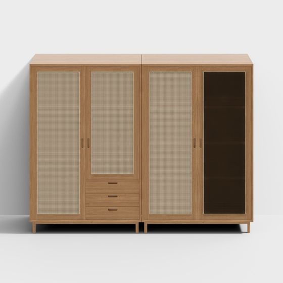 Wooden Storage Cabinet 3D model