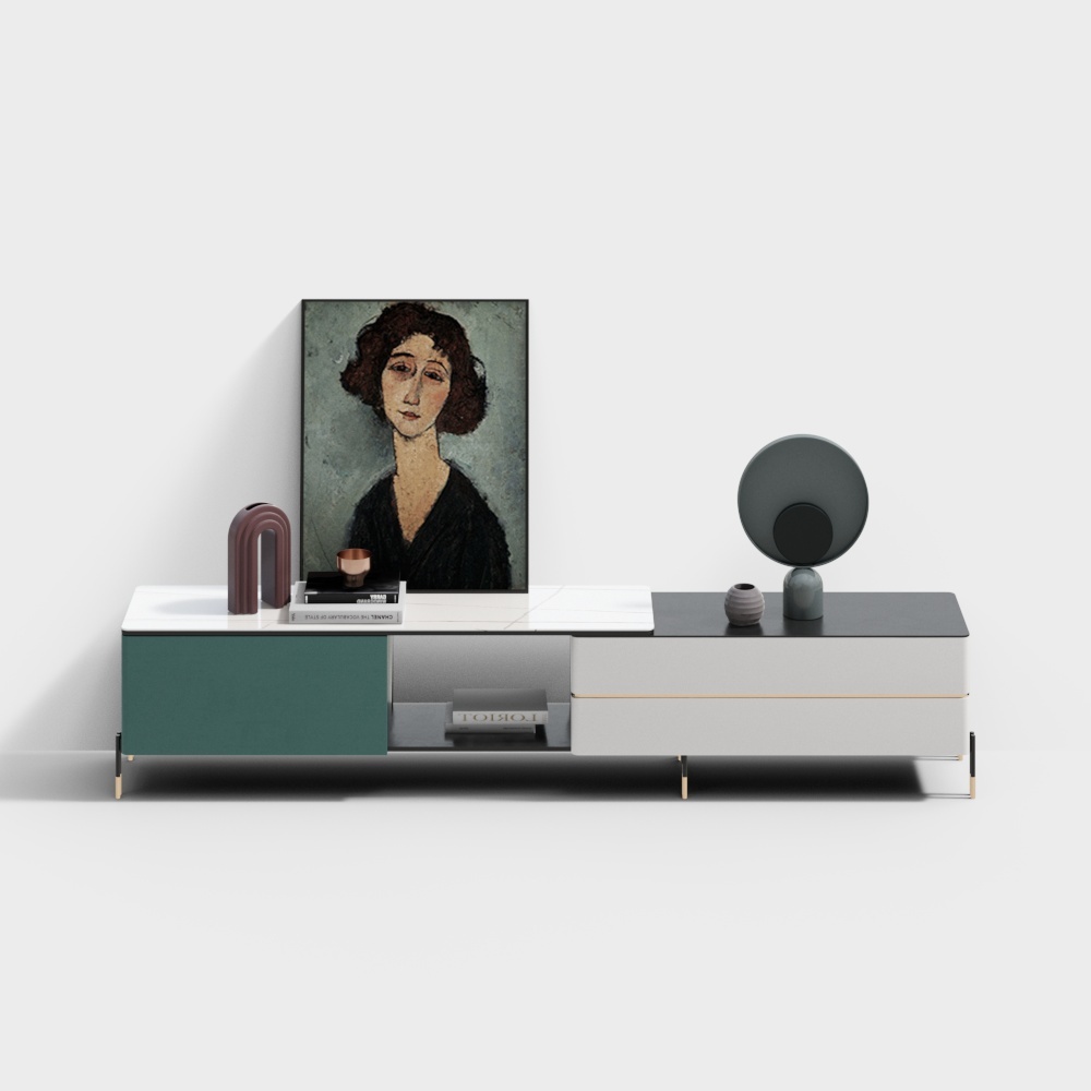 Modern light luxury TV cabinet 2